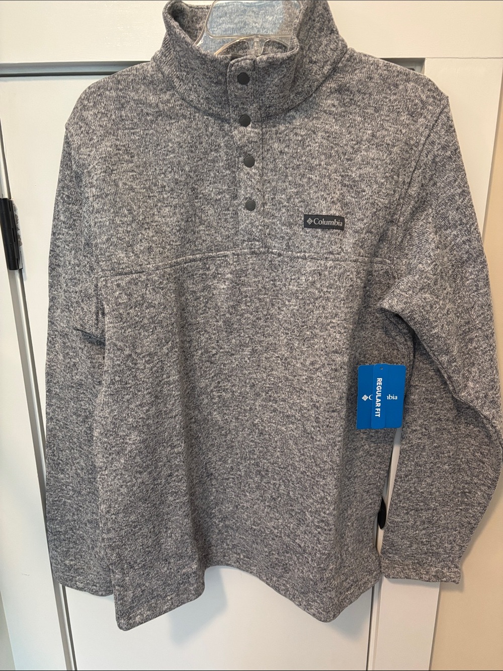 Columbia Men's Grey Heather Snap-Up Fleece Pullover Medium 🆕